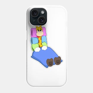 Giraffe at Sleeping with Blanket & Pillow Phone Case