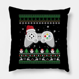 christmas 2023 - gamer ugly christmas 2023 Pillow