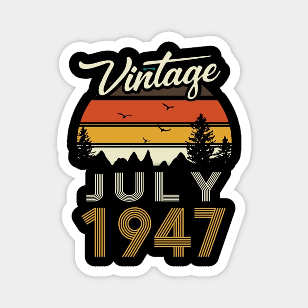 1947 - Vintage July Birthday Gift Shirt Magnet by ReneeCummings