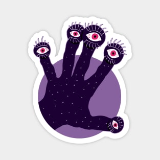 Creepy Hand Has Weird Fingers With Watching Eyes Magnet