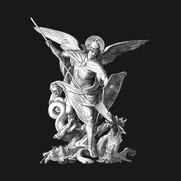 Saint Michael the Archangel defeating the dragon by Catholicamtees