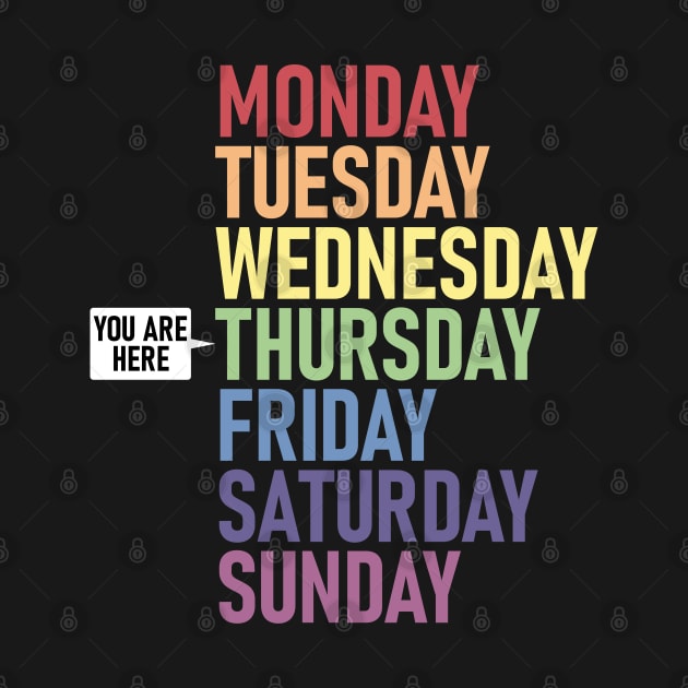 THURSDAY "You Are Here" Weekday Day of the Week Calendar Daily by Decamega