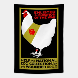 1914 World War I Propaganda Poster Chickens Tapestry