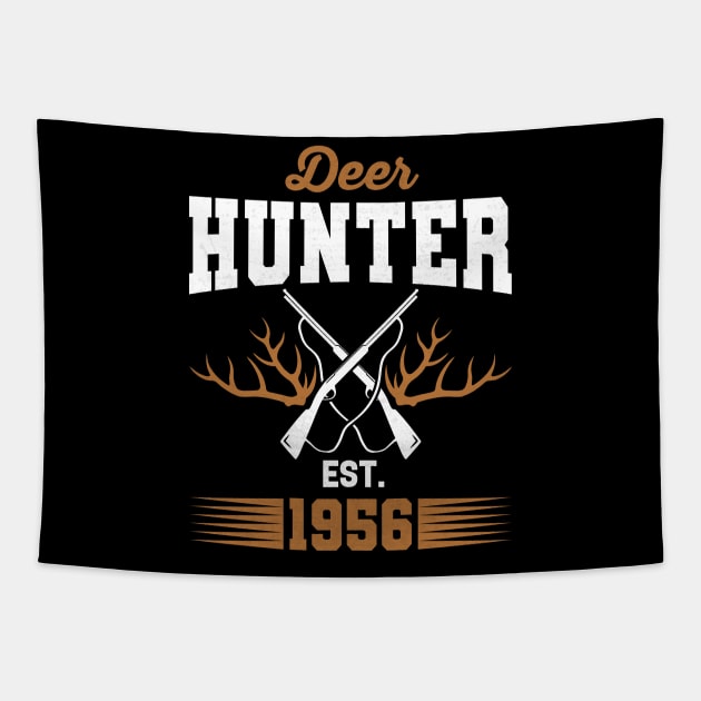 Gifts for 65 Year Old Deer Hunter 1956 Hunting 65th Birthday Gift Ideas Tapestry by uglygiftideas