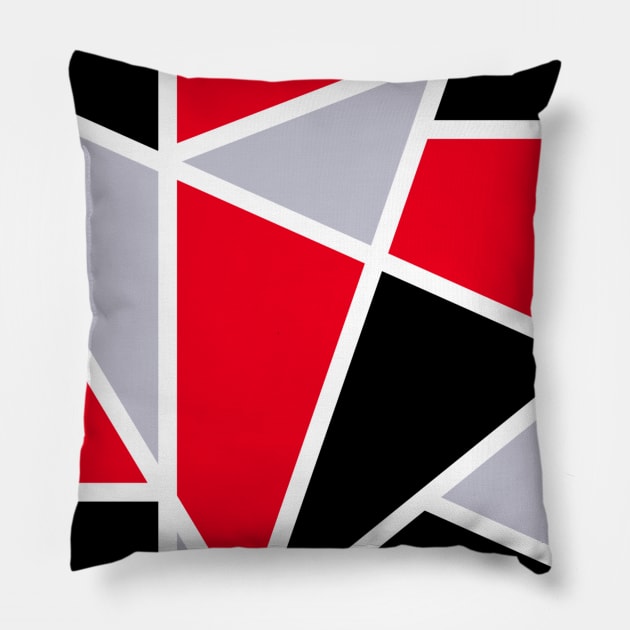 Geometric Red and Black Art Pillow by Tshirtstory