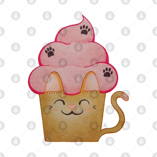 Catcake - A Cute Cupcake with Cat Ears and Tail by Elinaana