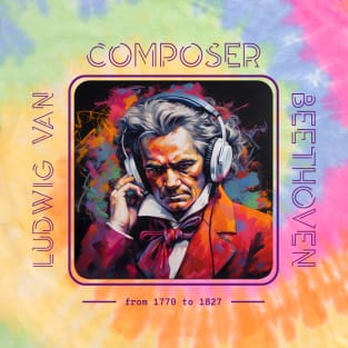 Ludwig Van Beethoven – Composer wearing Headphones T-Shirt