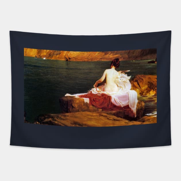 Calypso's Isle - Herbert James Draper Tapestry by forgottenbeauty