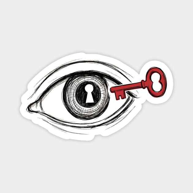 Keyhole Eye – Key to the Soul Surreal Art Magnet by Designed By Marty