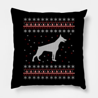 Dobermann Ugly Christmas Sweater Gift Cute Pillow