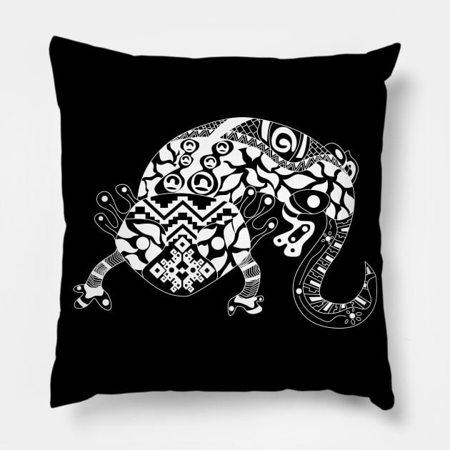 axolotl mexican ecopop Pillow by jorge_lebeau