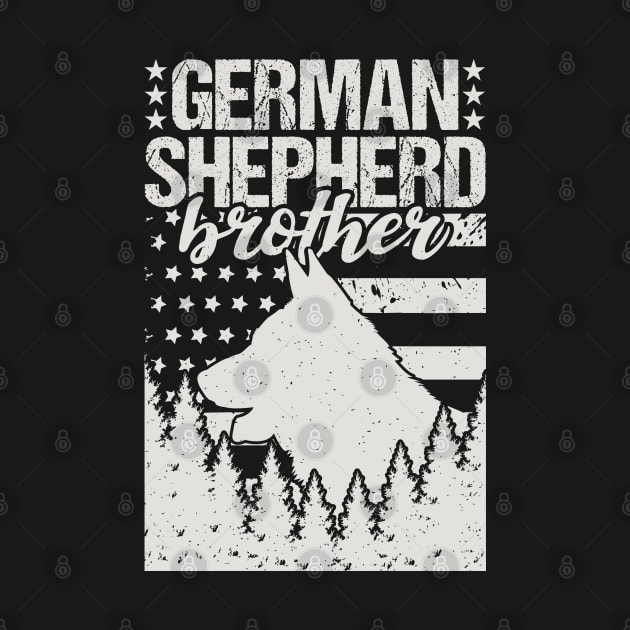 German Shepherd Brother American Flag by Tesszero