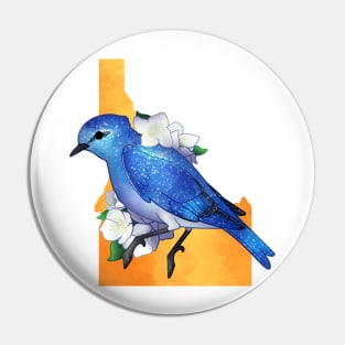 Idaho Mountain Bluebird and Syringas Pin