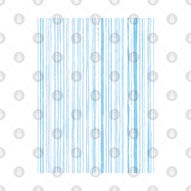 pastel striped pattern brush strokes. blue linen textured by Anik Arts