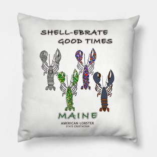Lobster, Lobsters, Maine, Shell-Ebrate, funny sayings Pillow