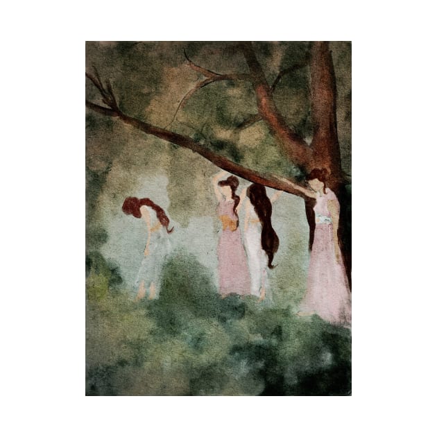 Impressionist Art Watercolor Greek Goddess | Fairy Art by penandbea