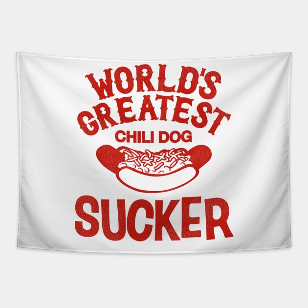 World's Greatest Chili Dog Sucker Tapestry by darklordpug