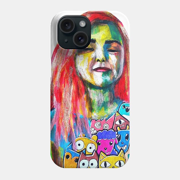 redhair lisa abstract paint Phone Case by chachazart