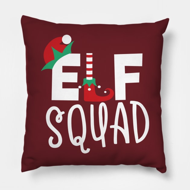 Cute funny elf squad Christmas Pillow by Giggias
