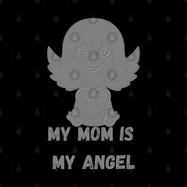 gray cute angel mom by crearty art