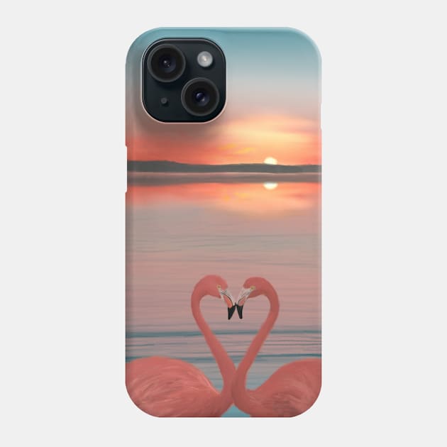 Flamingos in Love Phone Case by Dudzik Art