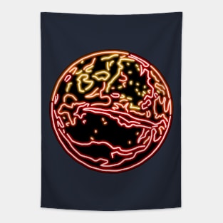 Electric Solar System Neon Mars Tapestry