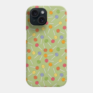 Happy Lollipop Sugar Candy Pattern - Green Phone Case