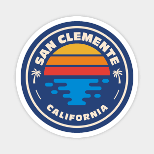 Retro San Clemente California Vintage Beach Surf Emblem Magnet