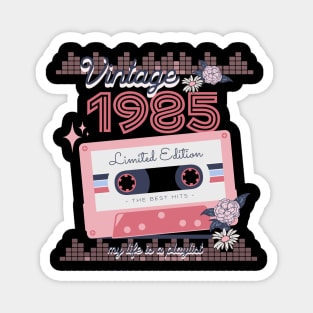 Vintage 1985 Limited Edition Music Cassette Birthday Gift Magnet