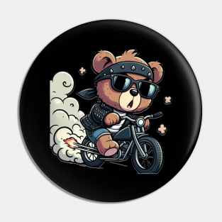 Biker bear Pin