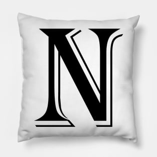 Black letter N in vintage style Pillow