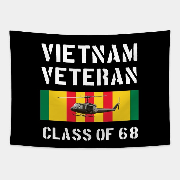 Vietnam Veteran Huey Helicopter Ribbon Tapestry by Dirty Custard Designs 