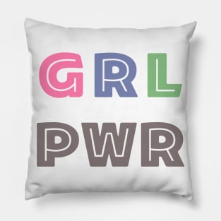 Big and Bold GRL PWR, Girl Power Design in Pastel Colors Pillow