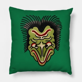 Traditional Tattoo Japanese faces sheet Pillow