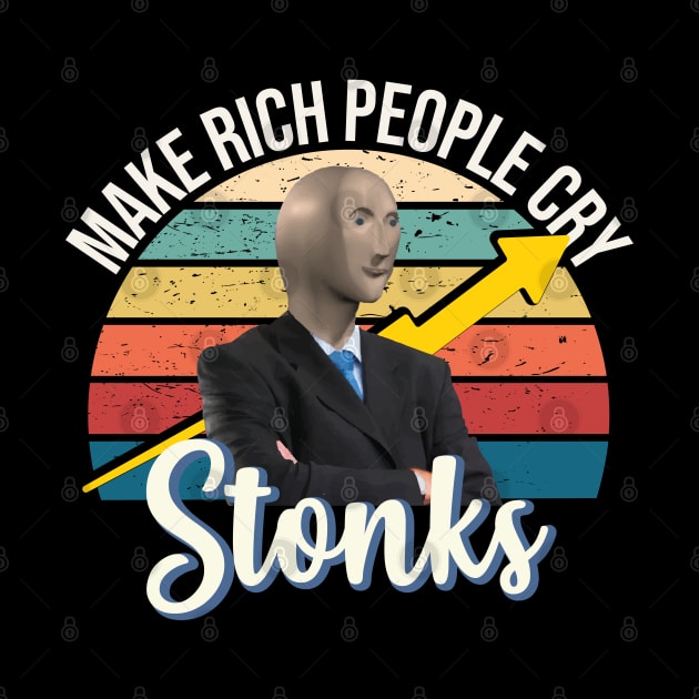 Stonks meme man make hedge funders short sellers cry by alltheprints