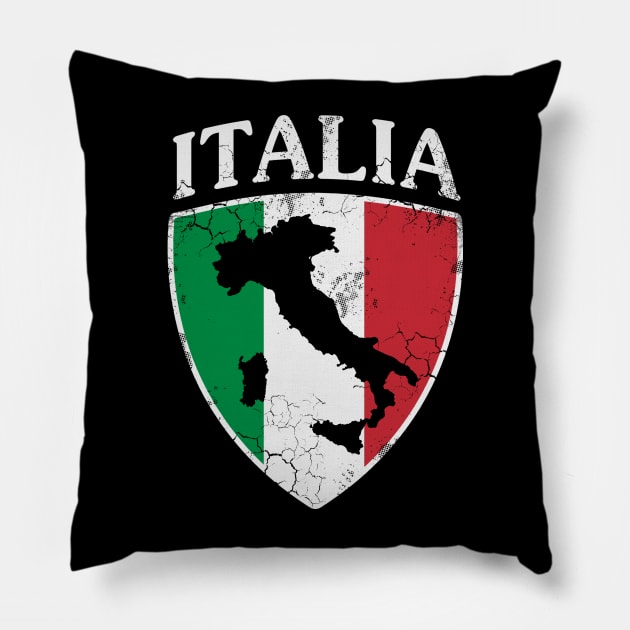 Italia Flag Crest Map Italian Italy Italiano Pillow by E