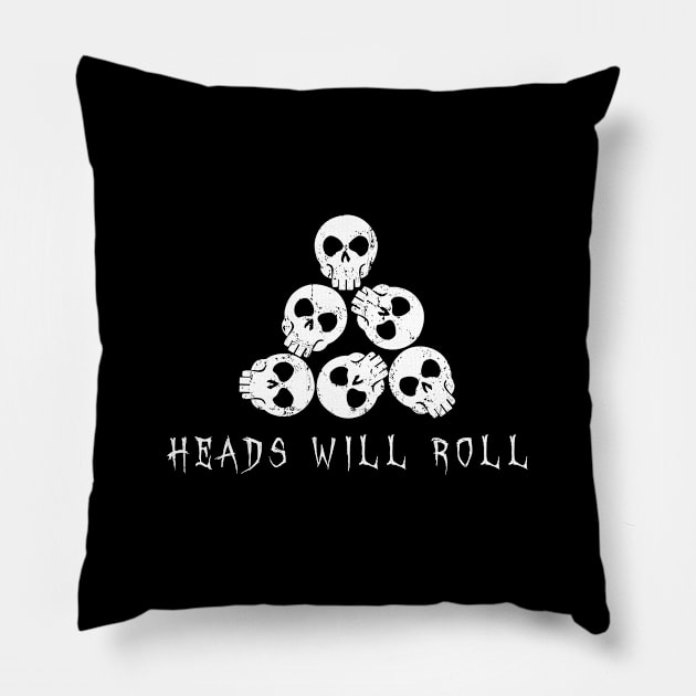 Heads Will Roll - skulls Pillow by ORENOB