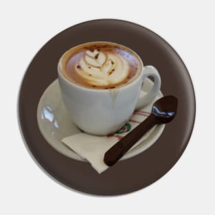 Americano Coffee with Tulip Design And Chocolate Spoon Pin