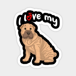 I Love My Fawn Shar-Pei Dog Magnet