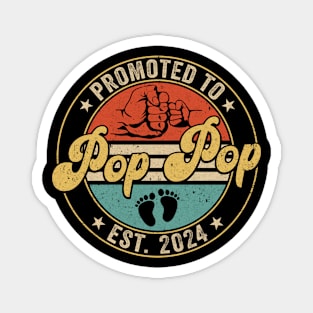 Promoted To Pop Pop 2024 Pregnancy New First Pop Pop Retro Magnet