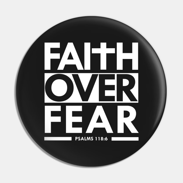 Faith Over Fear Bible Scripture Verse Christian Pin by sacredoriginals