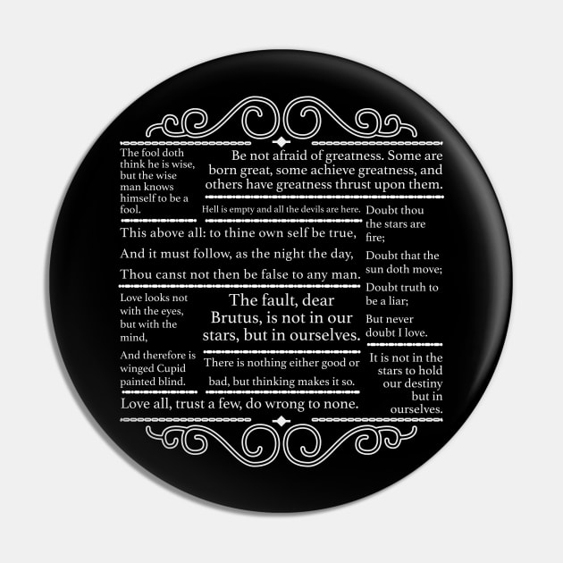 Shakespeare Quotes Pin by nickbeta