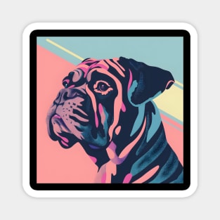 Retro Bullmastiff: Pastel Pup Revival Magnet