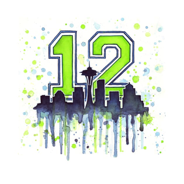 Seahawks 12th Man Art by Olechka