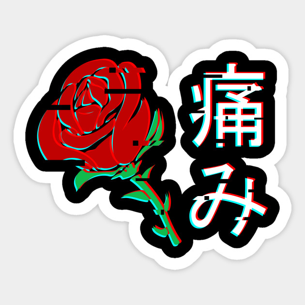 japanese aesthetic rose v4 aesthetic sticker teepublic