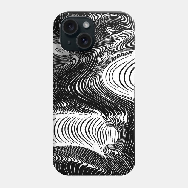 Line Art Optical Illusion Phone Case by Pinkazoid