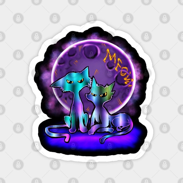 Cosmic Cats Magnet by Shawnsonart