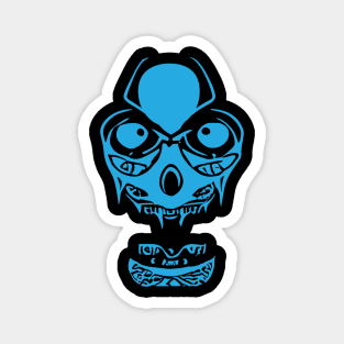 Alien Zombie Skull Blue Color Magnet