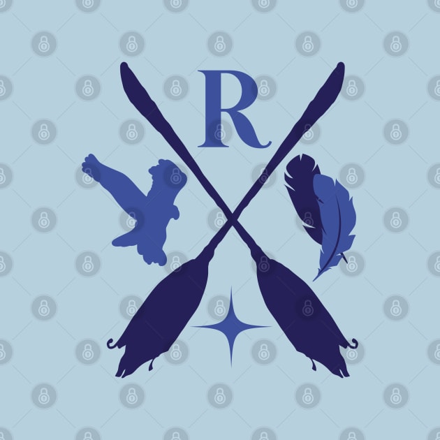 blue raven house wizarding school logo by Qaws