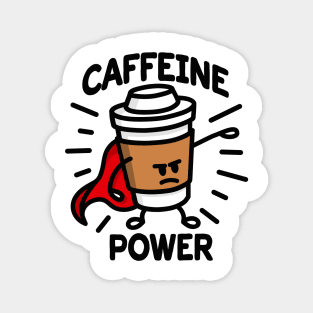 Caffeine power superhero coffee lovers cartoon Magnet